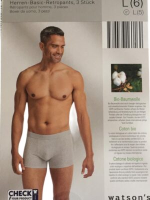 Boxershorts BASIC Baumwolle Bio Elasthane Lycra 3er Pack